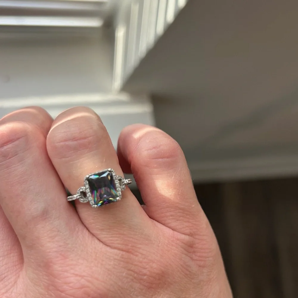 Mystic Topaz Sterling Silver Ring Size 6